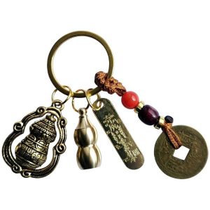 porte-clés double Wu Lou Feng Shui talisman protection santé
