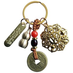 porte cles lotus huit tresors feng shui wu lou talisman fu
