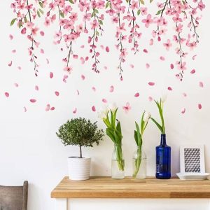 sticker fleurs cerisier feng shui pluie de petales decoration murale
