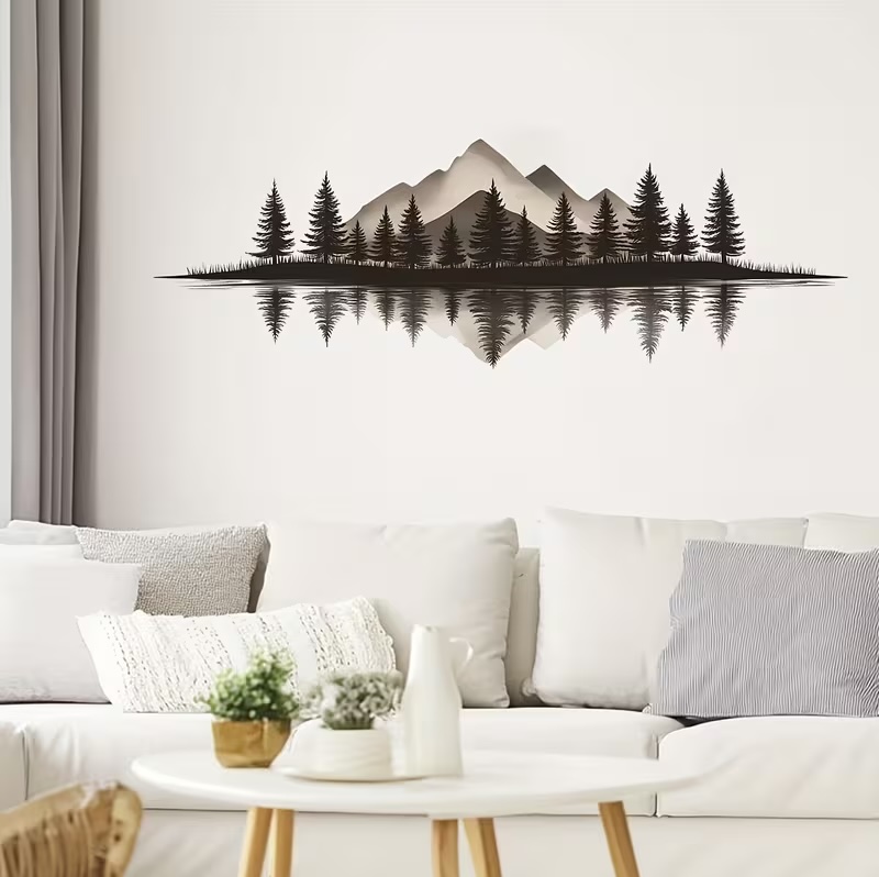 sticker montagne feng shui decoration murale salon zen