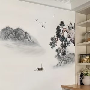 sticker feng shui montagne decoration murale interieur apaisant