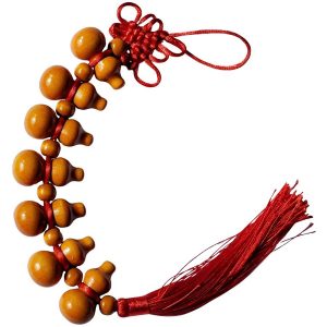 suspension 7 wu lou feng shui noeud mystique rouge