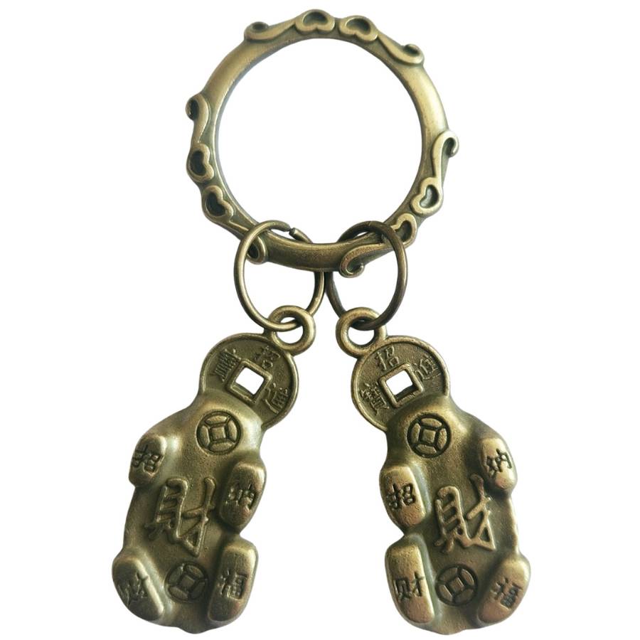 porte-clés Pi Yao double Feng Shui talisman prospérité