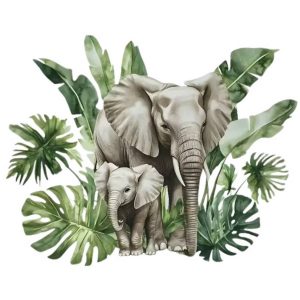sticker elephants feng shui protection foyer decoration murale