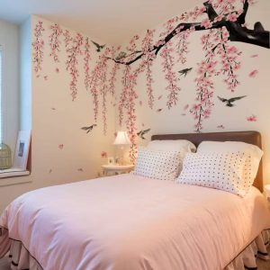 sticker fleurs de cerisier feng shui branche retombante