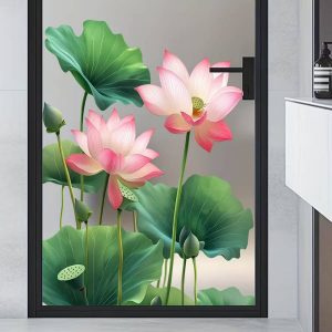 Sticker lotus feng shui sérénité décoration porte zen