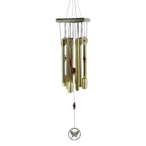 Carillon de la Fortune 8 Branches Feng Shui en métal doré
