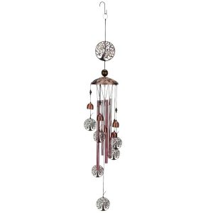 Carillon Souffle de Vie Feng Shui avec arbre de vie en métal