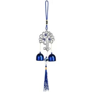 Carillon Suspension Arbre de Vie Feng Shui avec clochettes bleues