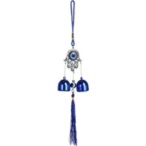 Carillon Suspension Main Protectrice Feng Shui avec Nazar bleu