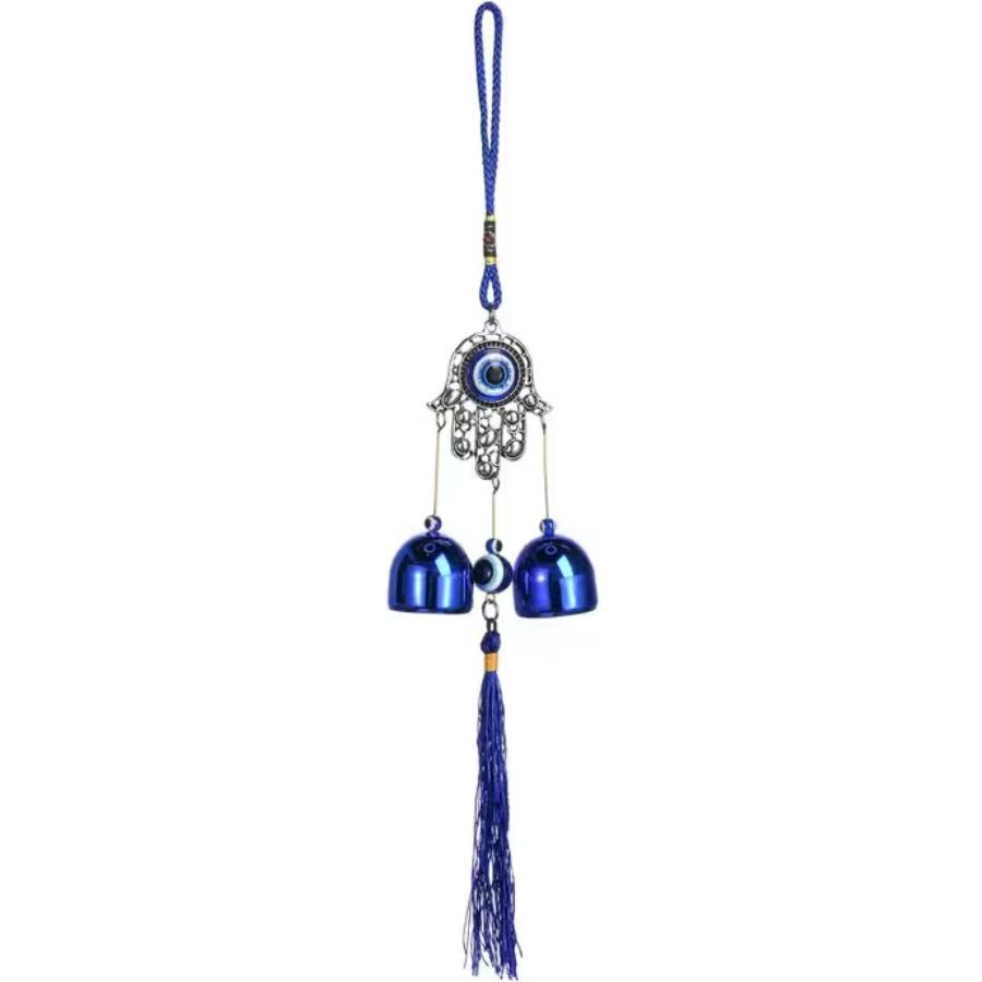 Carillon Suspension Main Protectrice Feng Shui avec Nazar bleu
