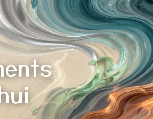 Illustration des 5 éléments Feng Shui représentant l’équilibre énergétique entre Eau, Feu, Bois, Métal et Terre