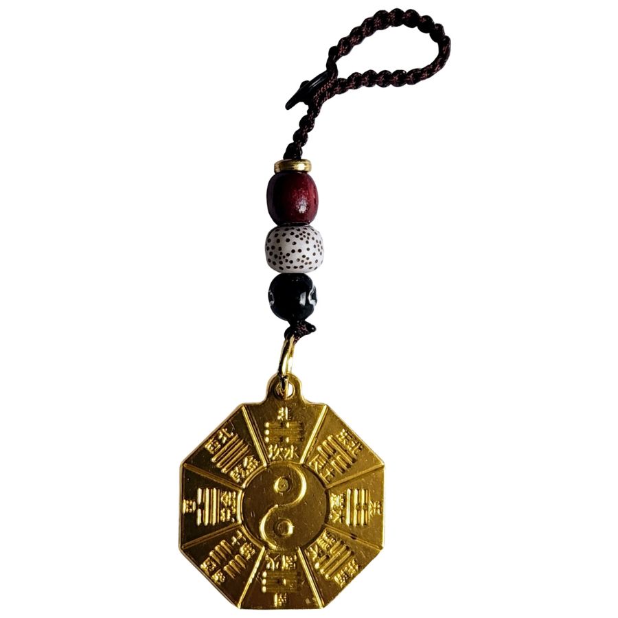 porte cles bagua yin yang feng shui metal harmonisation