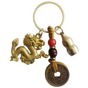 porte-clés dragon feng shui wu lou protection chance