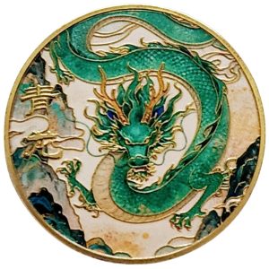 Amulette Dragon Vert du Renouveau Feng Shui représentant un dragon vert symbole de croissance et de réussite