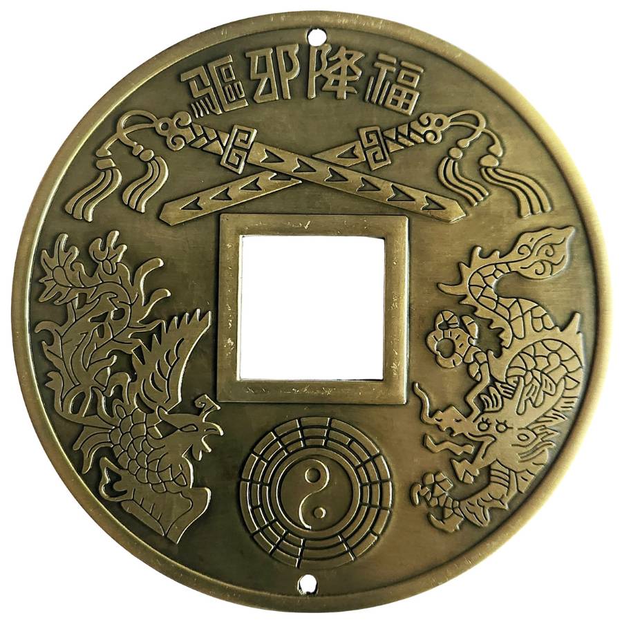 grande piece talisman san sha dragon phenix feng shui