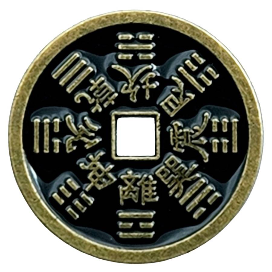 pièce amulette bagua noir protecteur feng shui recto