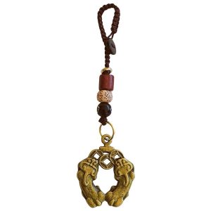porte-clés duo de la prospérité double Pi Yao Feng Shui