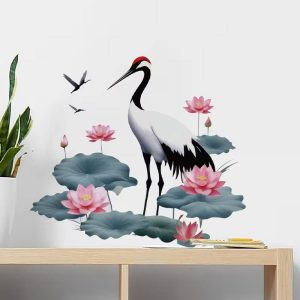 sticker grue lotus feng shui décoration murale zen