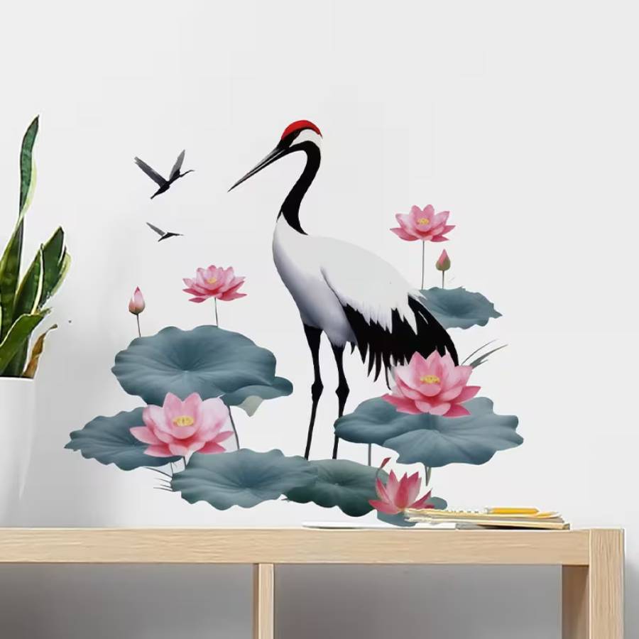 sticker grue lotus feng shui décoration murale zen