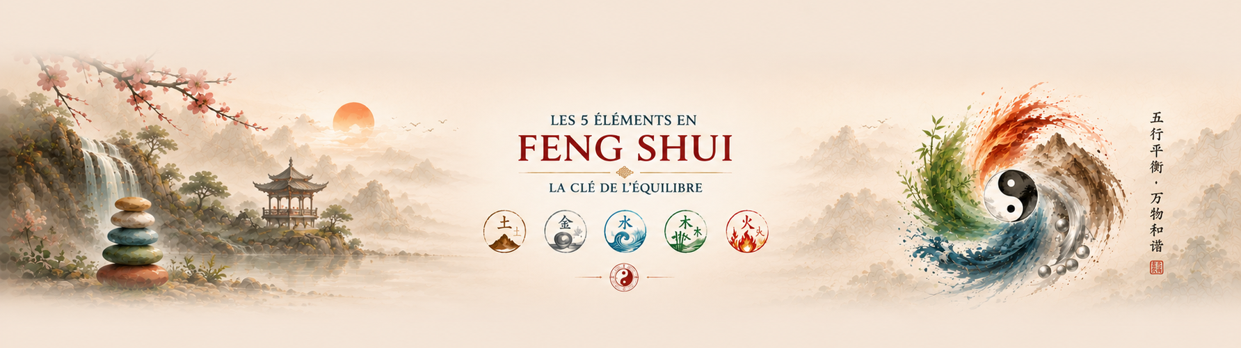 Les 5 Éléments en Feng Shui : la clé de l'équilibre entre le Bois, le Feu, la Terre, le Métal et l'Eau