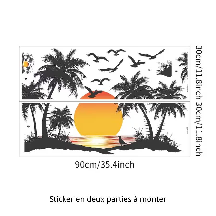 Dimensions Sticker Horizon de Sérénité 90 x 60 cm