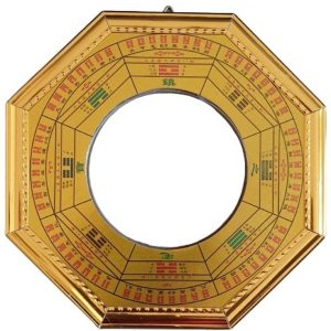Miroir Bagua Doré Convexe 20 cm Feng Shui de protection