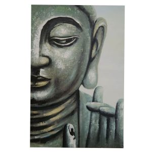 Peinture à l'huile Bouddha de la Quiétude peinte à la main représentant un Bouddha en méditation
