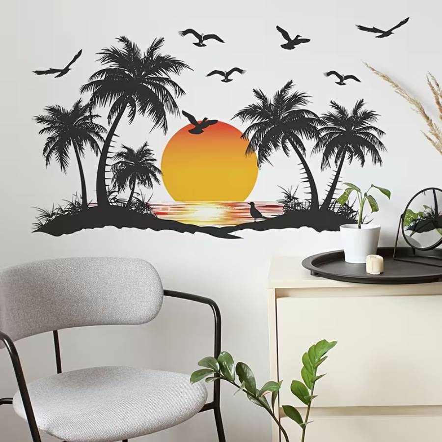 Sticker Horizon de Sérénité installé dans un salon