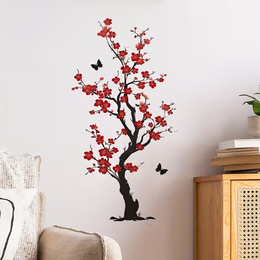 Sticker Prunier du Renouveau dans un salon Feng Shui