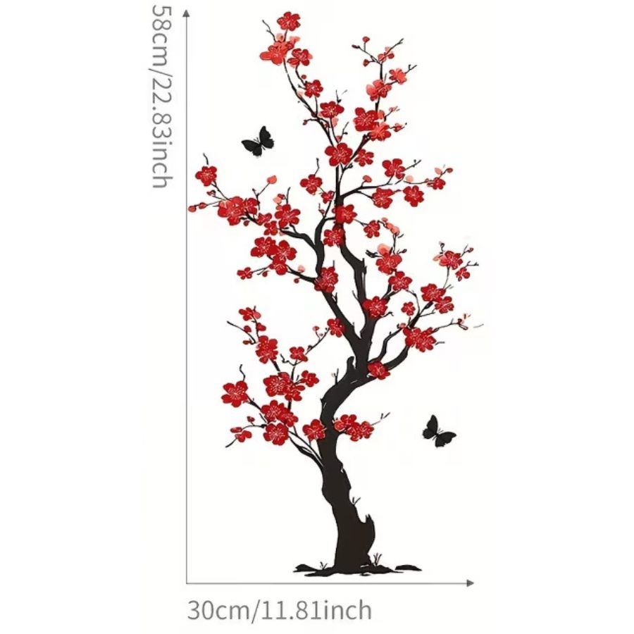 Dimensions Sticker Prunier du Renouveau Feng Shui