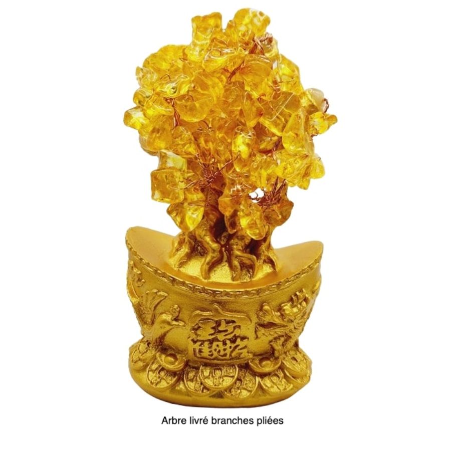 Arbre de la Fortune en Citrine livré avec les branches repliées