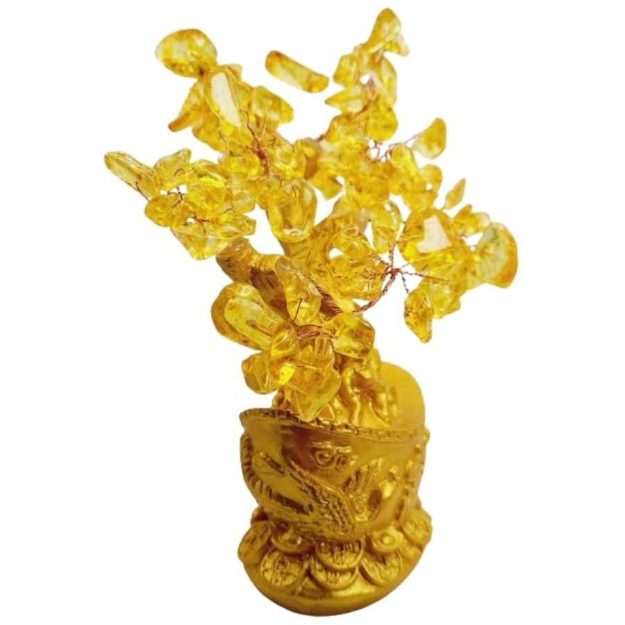 Arbre de la Fortune en Citrine Feng Shui vu de profil