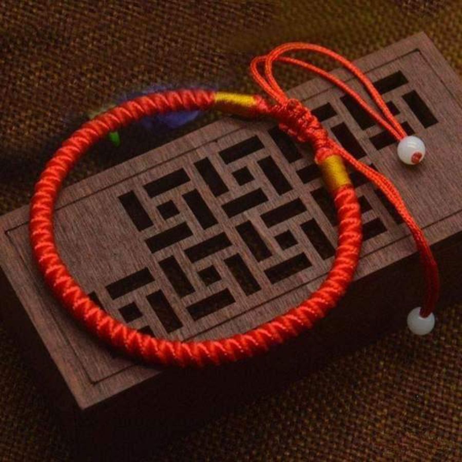 Bracelet Tibétain Fils Rouge porte-bonheur Feng Shui