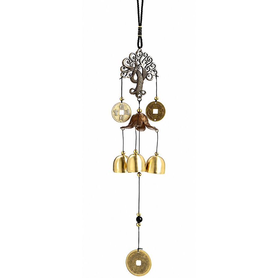 Carillon Arbre de Vie 3 Clochettes Feng Shui en cuivre