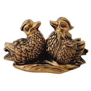 statue couple de canards mandarins bronze feng shui