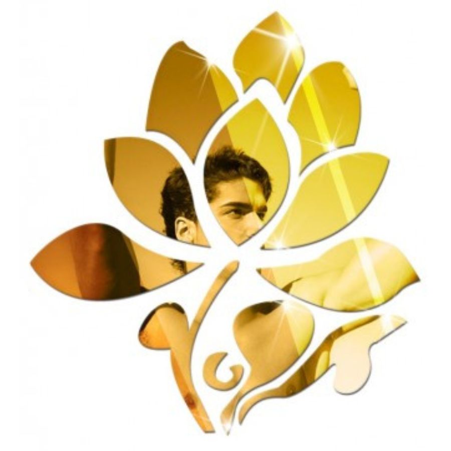 Sticker miroir Fleur de Lotus dorée effet miroir