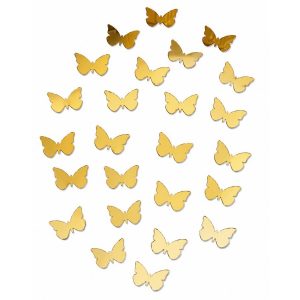 Sticker miroirs 25 papillons dorés virevoltants Feng Shui