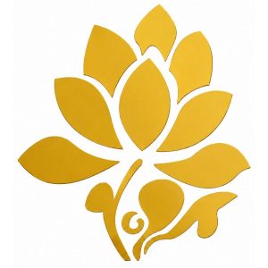 Sticker Miroirs Fleur de Lotus dorée Feng Shui