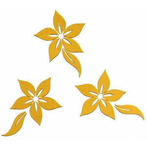 Sticker Miroirs Fleurs de Campanules dorées Feng Shui