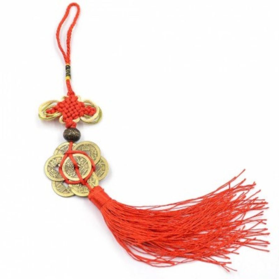 Suspension 8 Pièces de Monnaie Lotus Feng Shui