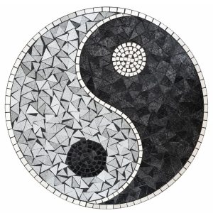 Décoration Yin Yang Mosaïque noir 60cm Feng Shui