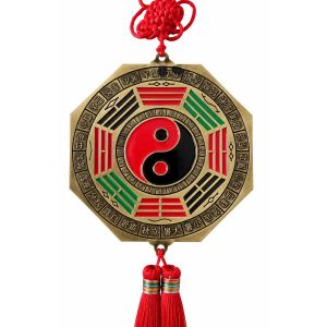 Grande Suspension Miroir Plat Yin Yang Bagua Feng Shui
