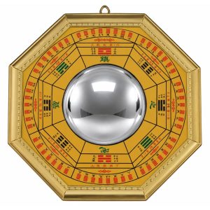Miroir Bagua Doré Convexe 17 cm Feng Shui de protection