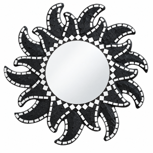 Miroir Double Soleil Mosaïque noir 40 cm Feng Shui