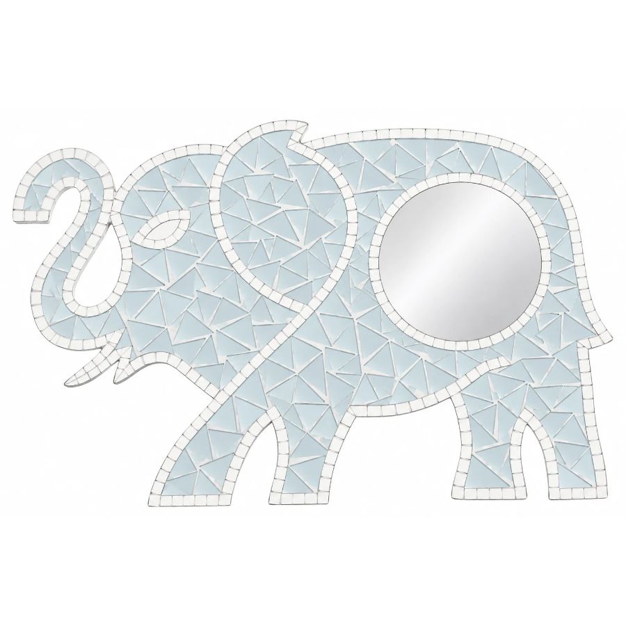 Miroir Mosaïque Éléphant blanc 60cm Feng Shui
