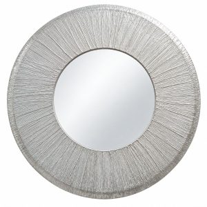 Miroir Soleil argenté 40 cm Feng Shui