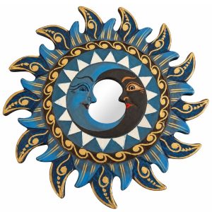 Miroir Soleil Mosaïque bleu 20cm Feng Shui