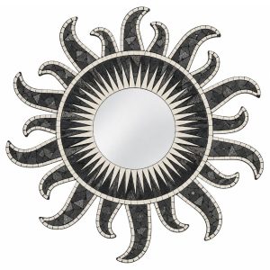 Miroir Soleil Mosaïque noir 60cm Feng Shui