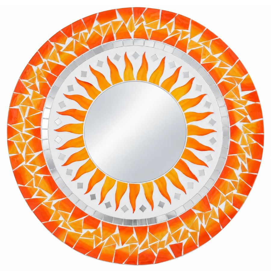 Miroir Soleil Mosaïque orange 40 cm Feng Shui